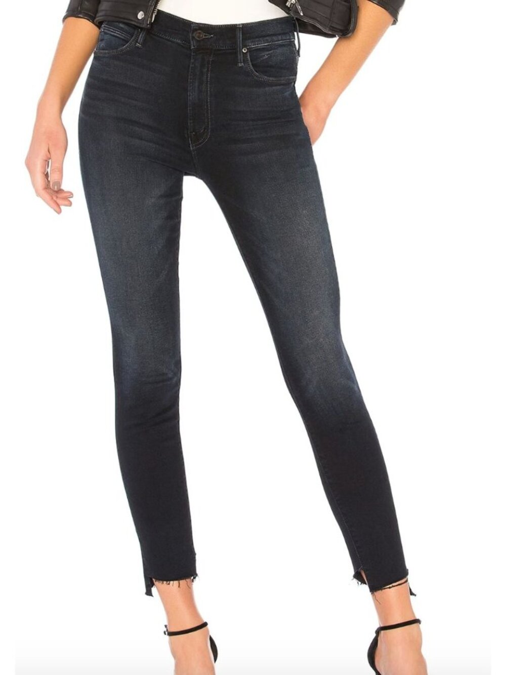 MOTHER The Stunner Zip Two Step Fray Jeans Last Call Size 28